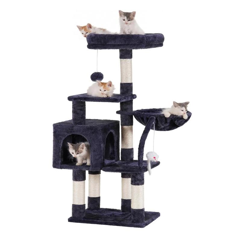 剑麻猫爬架猫窝猫树一体猫架豪华多层毛绒猫爬架木制猫塔公寓
