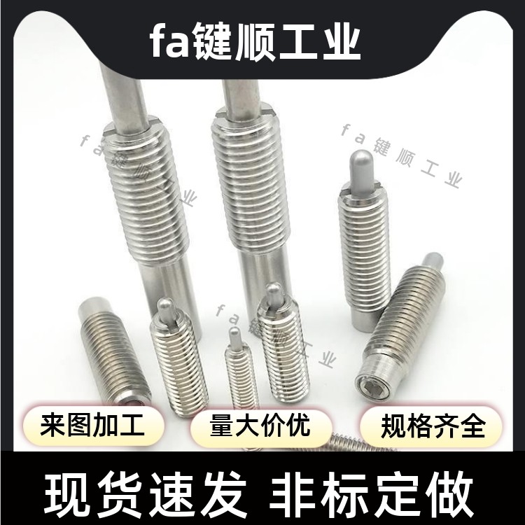 不锈钢定位柱 弹簧顶丝 PJLW PJHW  VCN515 M3~M16弹簧柱塞  现货