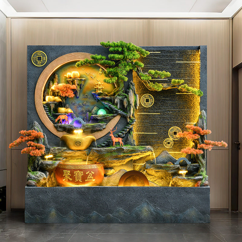 庭院屏风水幕墙循环喷泉别墅风水装饰大堂玄关流水景观假山摆件球,家居饰品,装饰摆件,淘宝优惠券,粉丝福利购,淘宝优惠卷