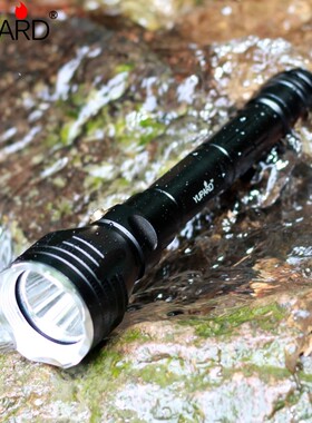 强光手电筒黄光充电远射补光潜水手电筒L2 T6防水LED夜潜探照灯