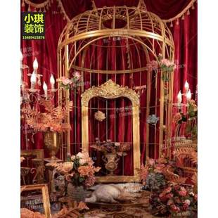 欧式铁艺超大型鸟笼婚庆落地特大号鸟笼道具别墅户外摄影装饰摆件