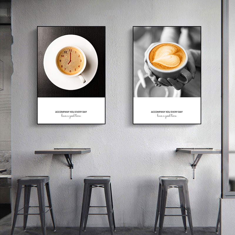花式咖啡厅装饰画卡布奇诺样品图墙壁咖啡店吧台背景墙面装饰挂画