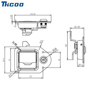 斯科配电箱工业机柜不锈钢面板锁 拖车房车工具箱发电机门锁A7881