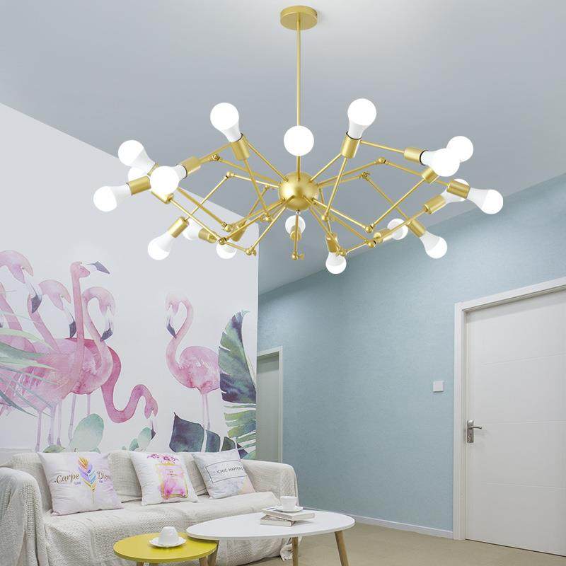 简约复古美式工业风铁艺个性创意客厅卧室酒吧艺术蜘珠吊灯,家装灯饰光源,智能吊灯,淘宝优惠券,粉丝福利购,淘宝优惠卷