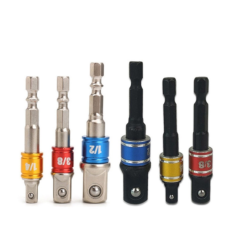 AD带珠六角柄彩色接杆电动套筒扳手转换工具3pcs安全钢珠接杆