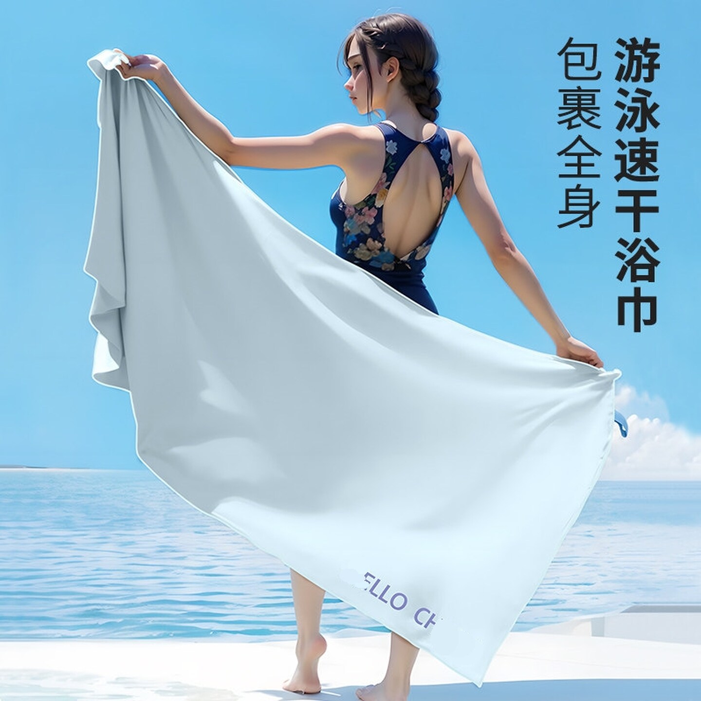 运动毛巾户外游泳速干浴巾披肩可穿吸水斗篷旅行便携洗澡浴巾