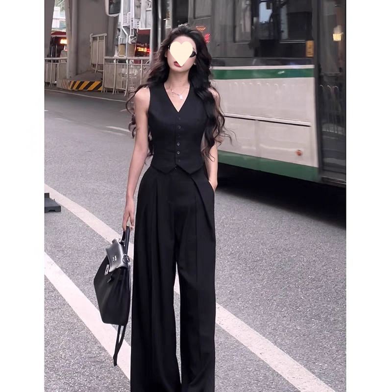黑色小香风西装马甲背心女款夏季薄款高端洋气时髦小马夹无袖上衣