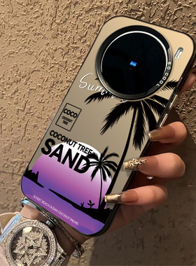 紫色夕阳适用vivox100pro手机壳男款动漫vivox90创意新款x80个性高级感x60超薄iqoo12/11/10防摔s17/16保护套