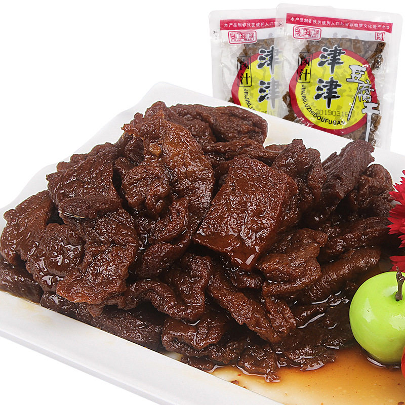 津津卤汁豆腐干90g苏州特产豆干零食素食豆制品甜味辣味美味豆香