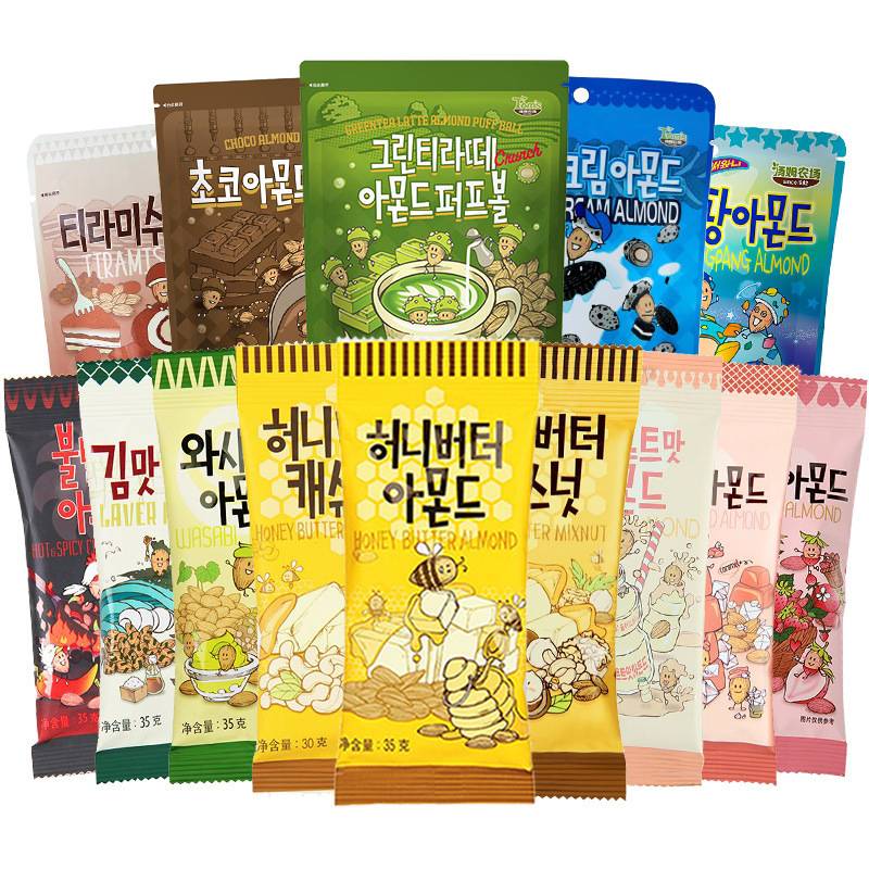韩国进口汤姆芭蜂蜂蜜黄油扁桃仁35g/包混合杏仁腰果巴旦木