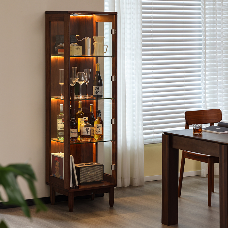 全黑胡桃实木展示柜模型展示柜子