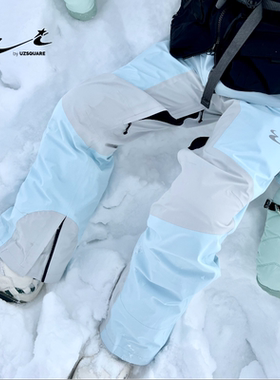 UZSQUARE 未限 3L eVent 拼接单双板经典专业滑雪背带裤