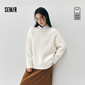 商场同款 气质慵懒套头衫 森马毛衣女冬季 oversize仿貂毛2025新款