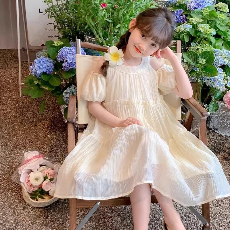 品牌专柜女童连衣裙夏季新款小女孩中大童洋气雪纺公主裙夏天可爱