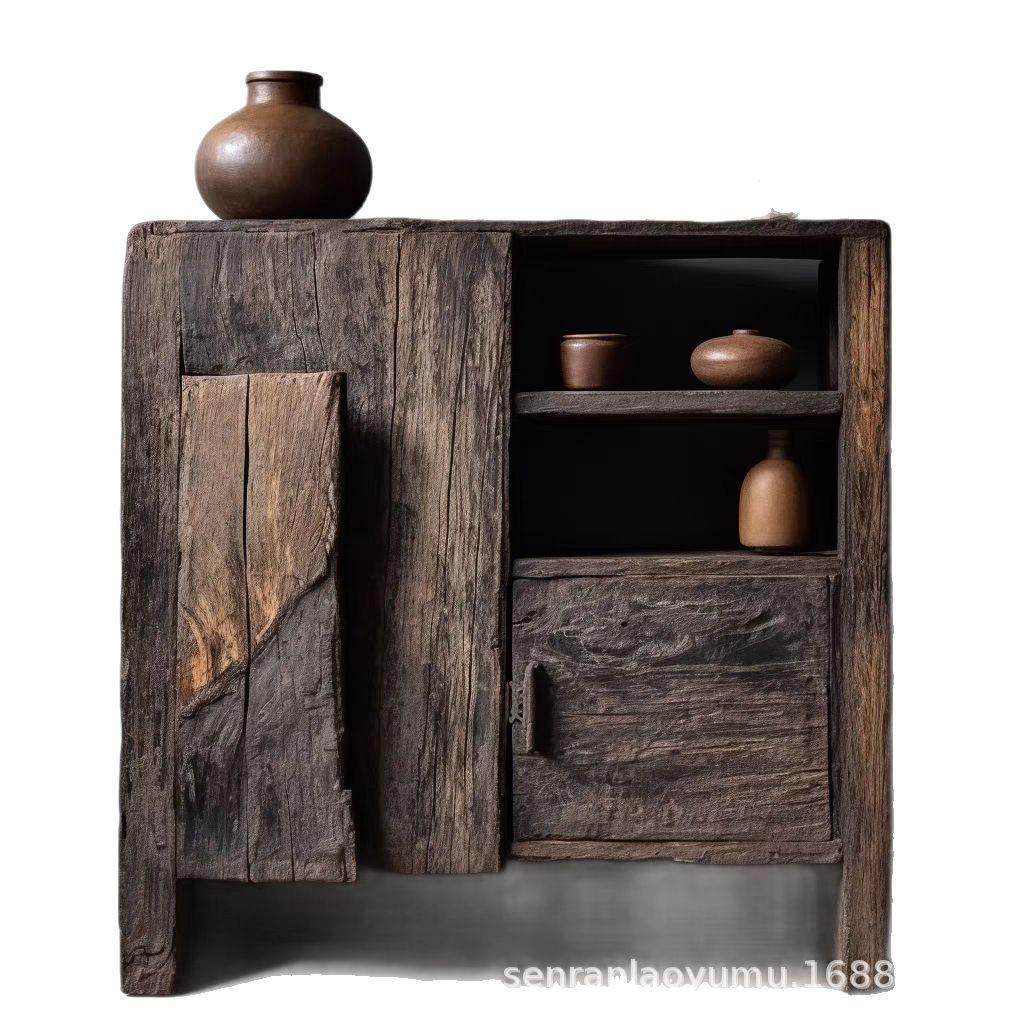 侘寂风复古老榆木餐边柜民宿实木茶水边柜北欧简约家用收纳置物柜,住宅家具,餐边柜,淘宝优惠券,粉丝福利购,淘宝优惠卷