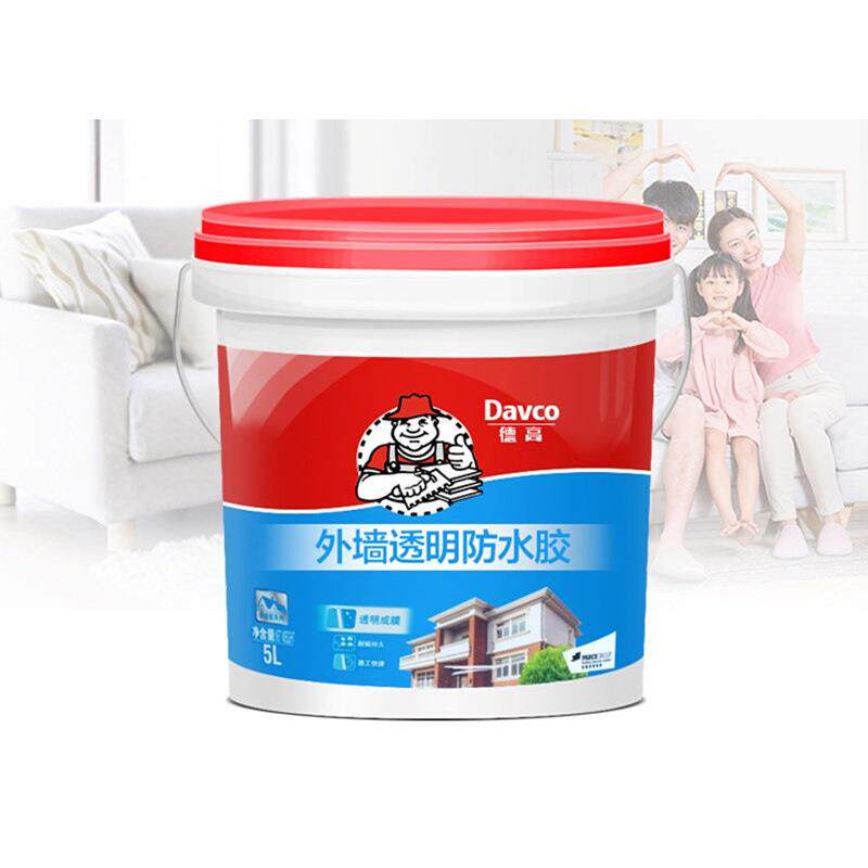 德高外墙透明防水胶5L防水胶涂料密封胶桶装瓷砖墙面防水胶