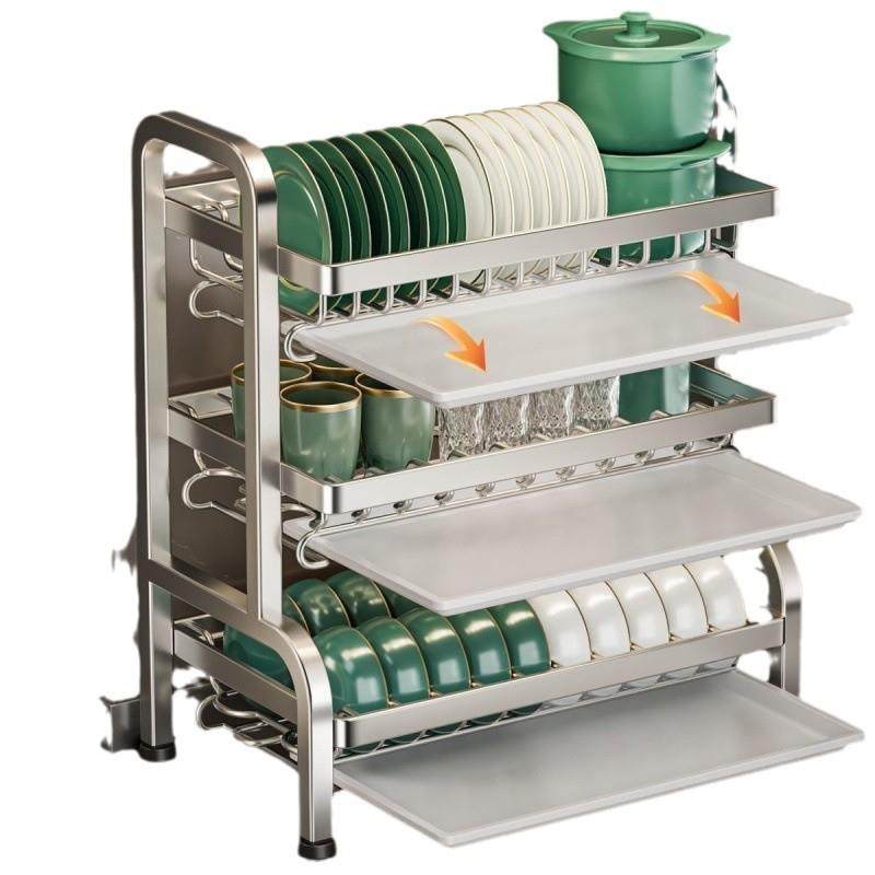 304不锈钢碗碟收纳沥水碗盘厨房碗筷置物架多功能家用新款加厚,厨房/烹饪用具,抹布架/厨房清洁收纳架,淘宝优惠券,粉丝福利购,淘宝优惠卷