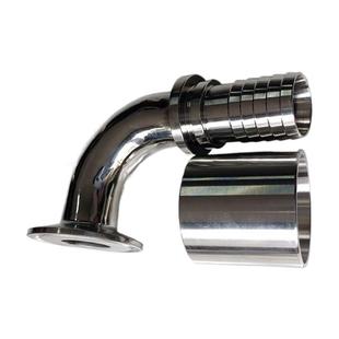 04不锈钢90度弯扣压接头快装TC卡盘液压弯管弯头油管橡胶高压