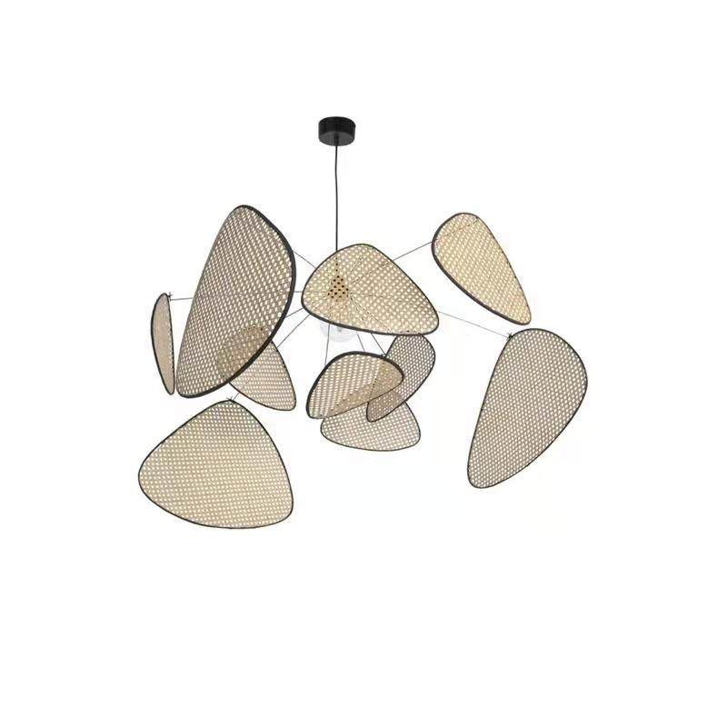 山葵侘寂风新中式日式木艺编藤吊灯客厅餐厅灯卧室书房灯咖啡厅灯,家装灯饰光源,智能吊灯,淘宝优惠券,粉丝福利购,淘宝优惠卷