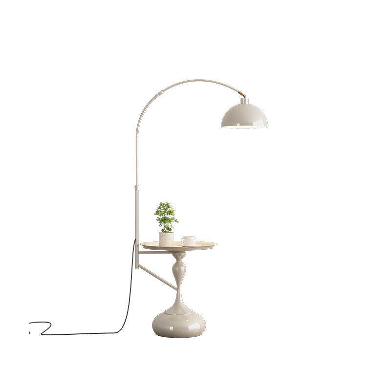 奶油风边几落地灯一体客厅沙发旁卧室床头台灯置物架摆件装饰氛围