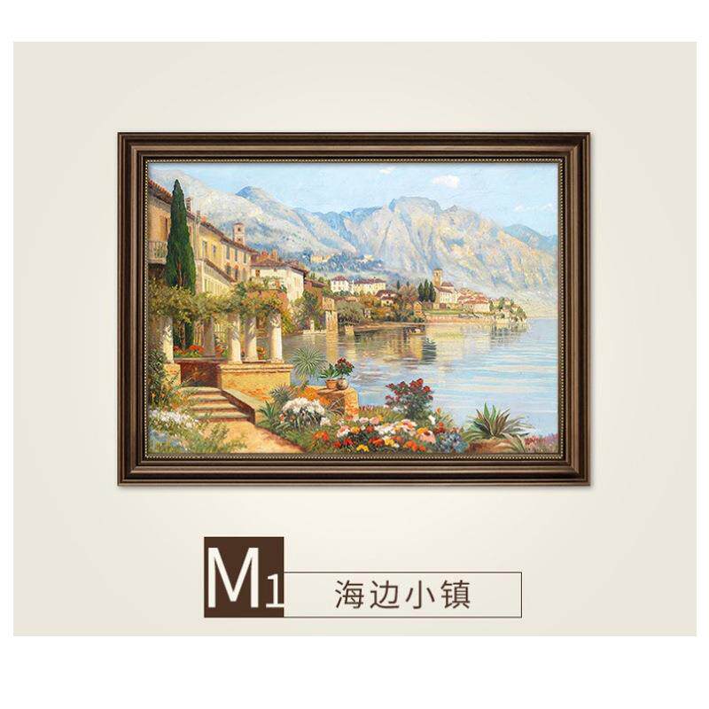 美式餐厅装饰画欧式风格卧室挂画餐桌壁画酒店喷绘仿油画玄关画