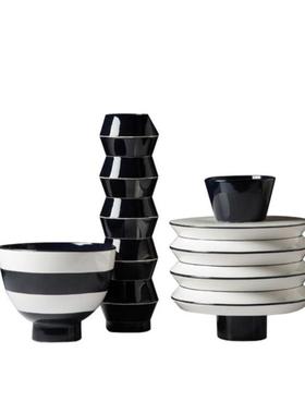 现代简约插干花花瓶摆件餐桌茶几家居软装饰品斗笠碗花器创意