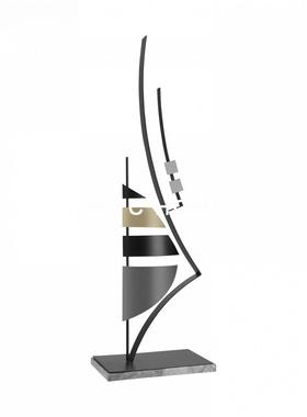 轻奢简约一帆风顺寓意摆件样板房办公室酒店玄关落地大摆件装饰品