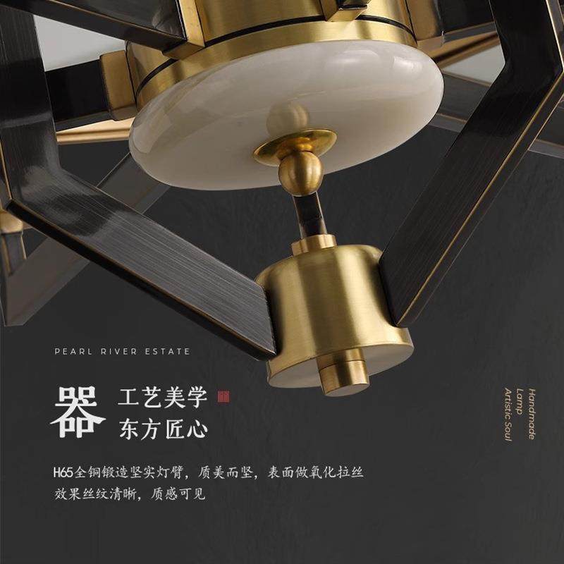 新中式全铜吊灯客厅灯现代中国风大气别墅餐厅茶室复古灯具,家装灯饰光源,智能吊灯,淘宝优惠券,粉丝福利购,淘宝优惠卷