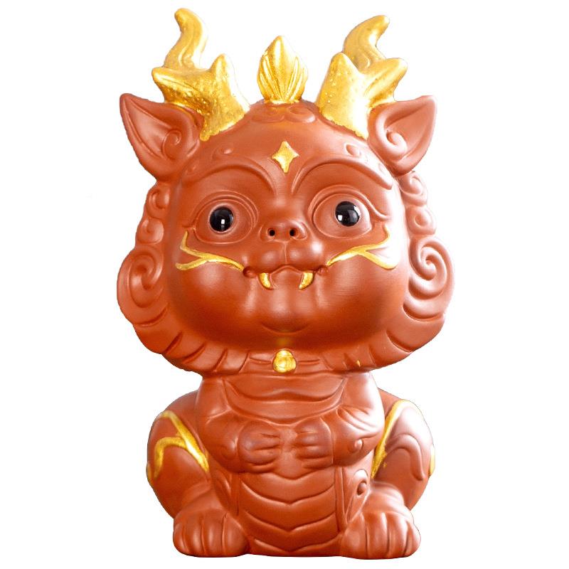 新品创意紫茶宠精砂致可爱MHQ穷奇小茶桌功夫神茶具配件装兽饰摆