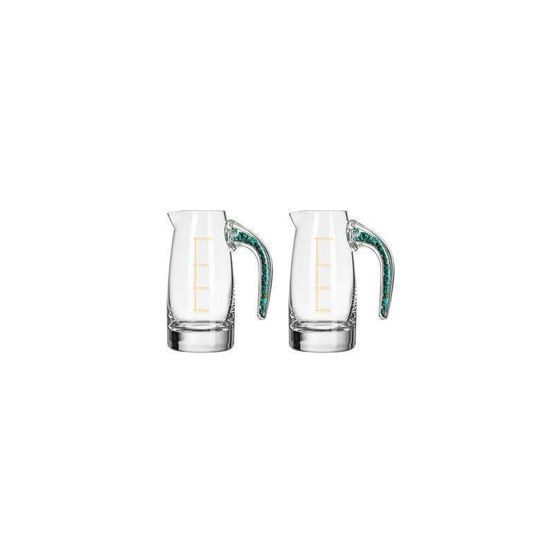 绿松石切面水晶白酒杯分酒器套装酒具饭店家用小号一口杯酒盅礼盒
