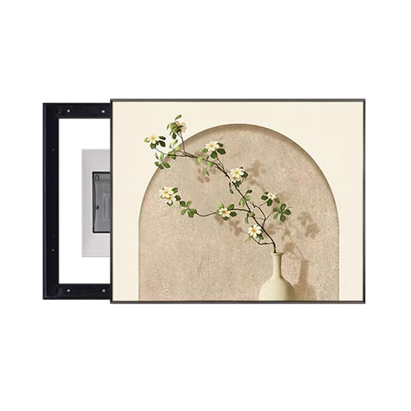 原木风电表箱装饰画北欧奶油风配电箱遮挡挂画绿植电闸盒开关壁画