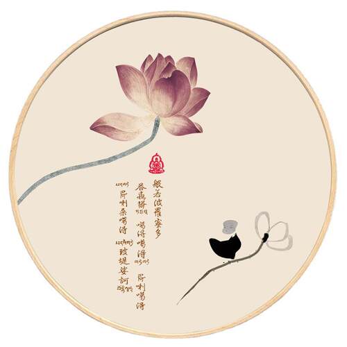 禅意中式玄关装饰画led灯画客厅餐厅背景墙书房莲花心经挂画氛围