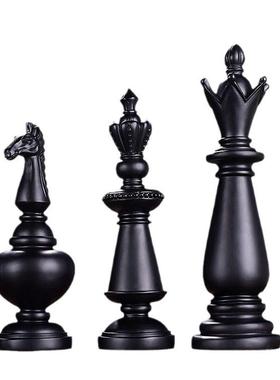 北欧三件套国际象棋书房办公室个性摆件现代简约家居装饰工艺品