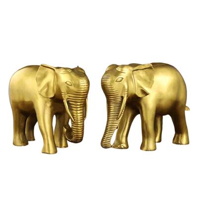 厂家纯铜大象工艺品摆件黄铜吸水模具铜器光身象珠宝实心