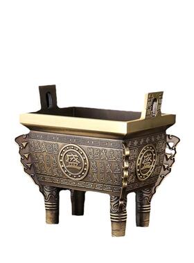 黄铜盛鼎金色仿古色铜鼎办公室家居客厅摆件厂家