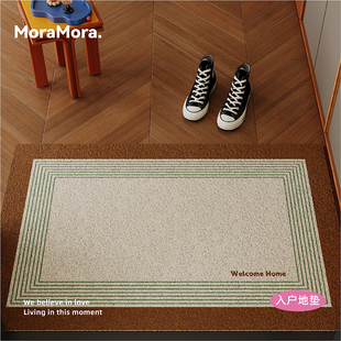 高级感复古入户地垫丝圈防滑蹭土除尘进门脚垫玄关门口门外可裁剪
