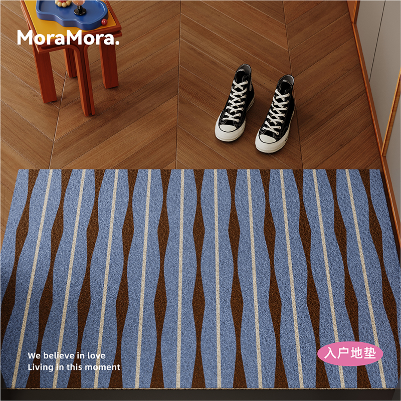 高级感中古丝圈地垫入户门垫防滑脚垫耐脏免洗毯进门垫可裁剪门口