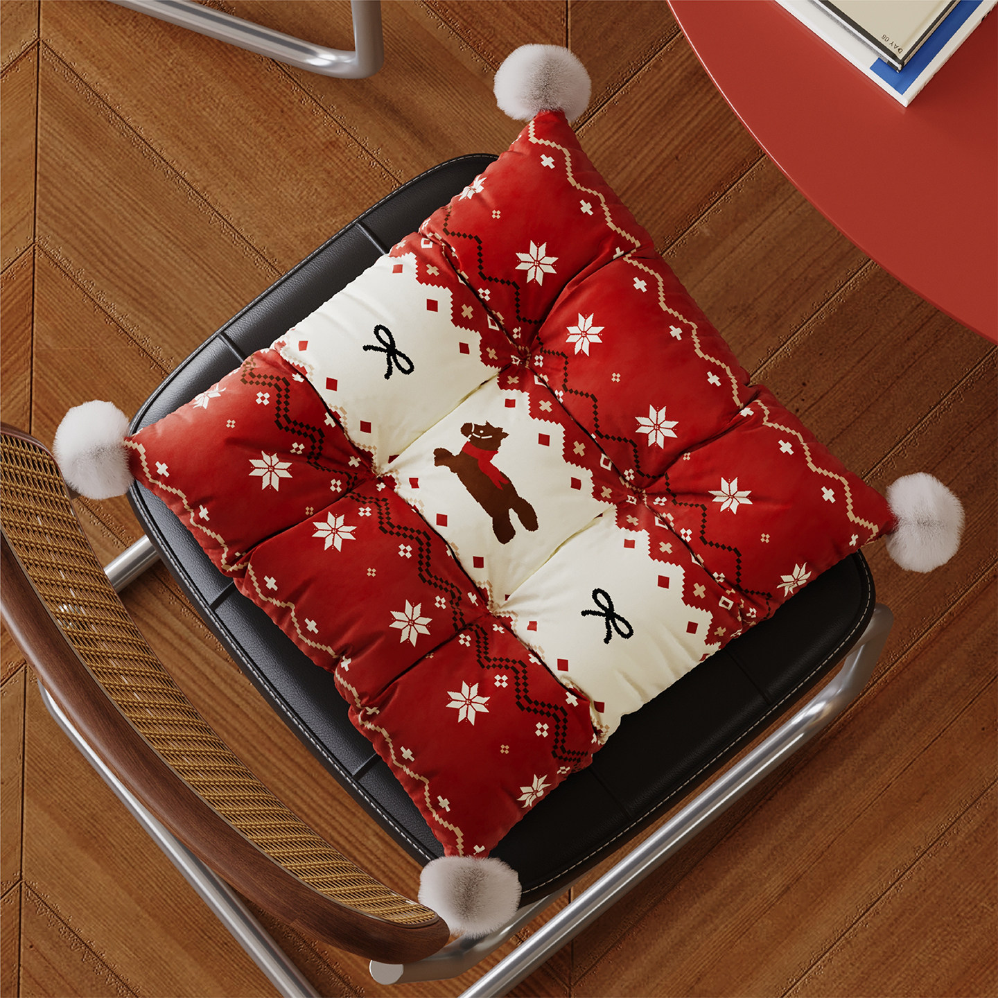 费尔岛小马喜庆新年坐垫防滑透气学生椅垫四季通用办公室久坐屁垫,居家布艺,椅垫,淘宝优惠券,粉丝福利购,淘宝优惠卷