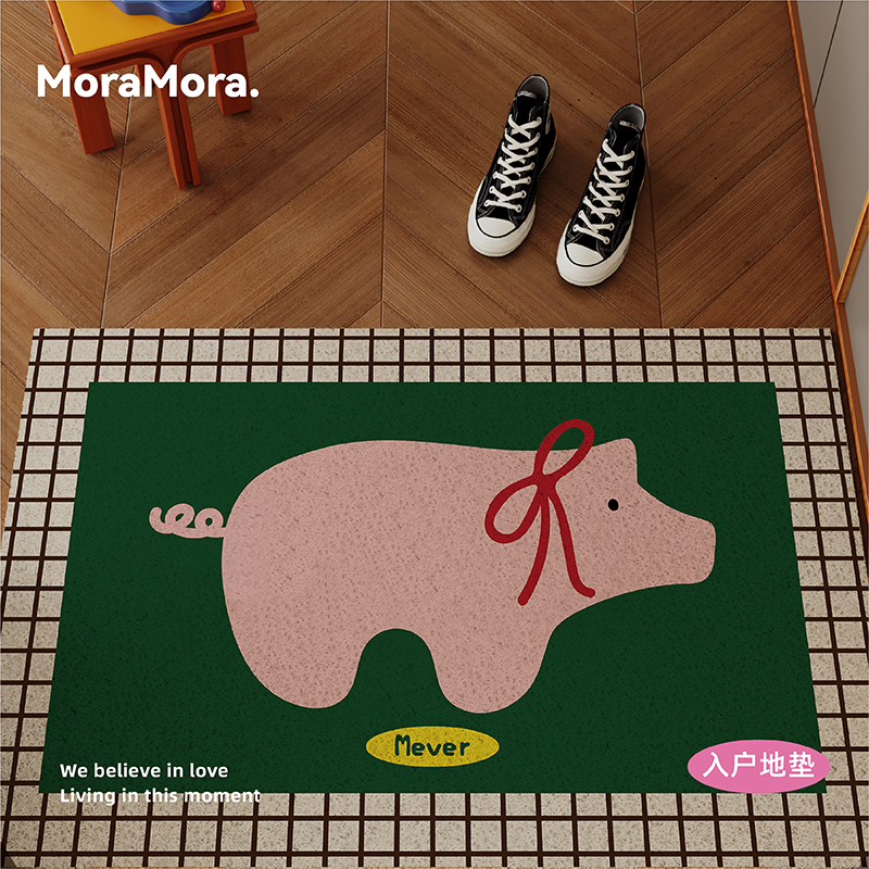 美式中古风入户地垫丝圈地毯防滑