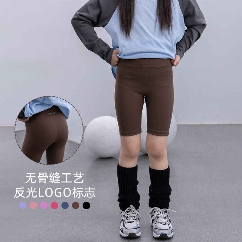 女童鲨鱼短裤2024夏新款儿童薄款瑜伽芭比裤五分裤大童骑行打底裤