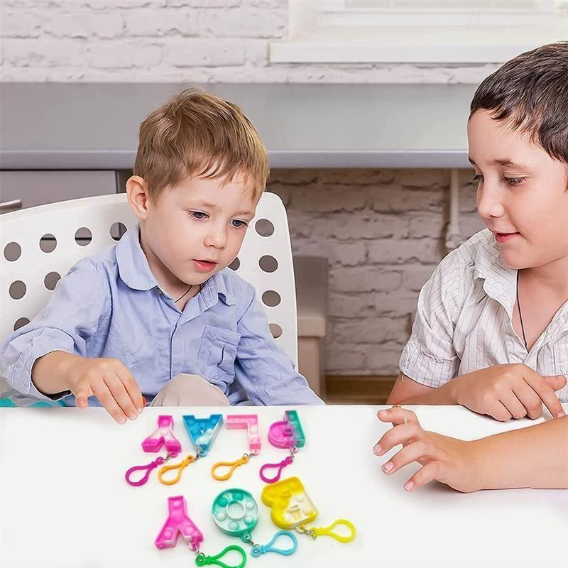 Mini pop it bubble Letter Keychain PopIt Fidget toy英文字母