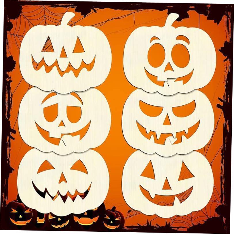 Halloween Pumpkin Head Hollow Laser Cut Wood Harvest Festiva