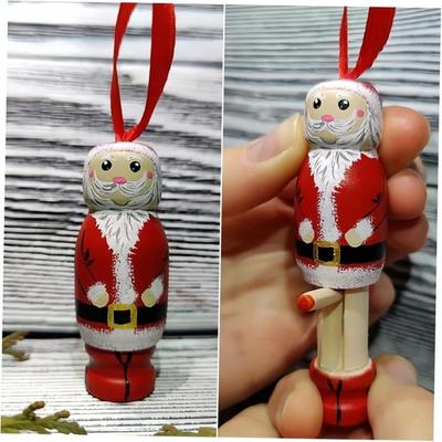 Funny Wooden Santa Stocking Fillers Christmas Tree Hanging P