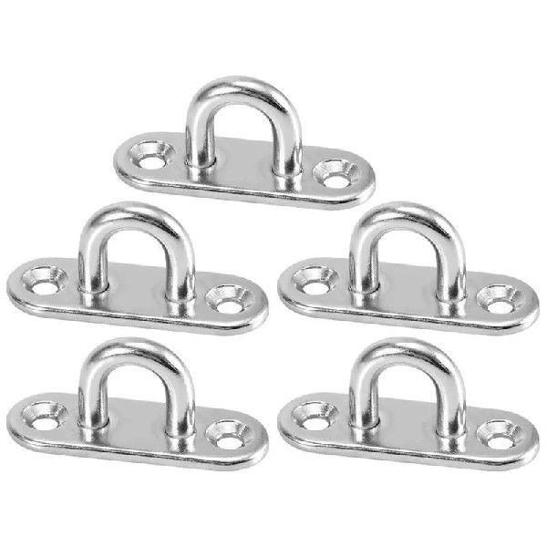 1/5pcs Hooks Eye Plate Heavy Oblong Duty Steel Stainless