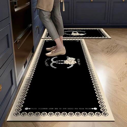 VIKAMA Retro light luxury floor mat kitchen bathroom non-sli