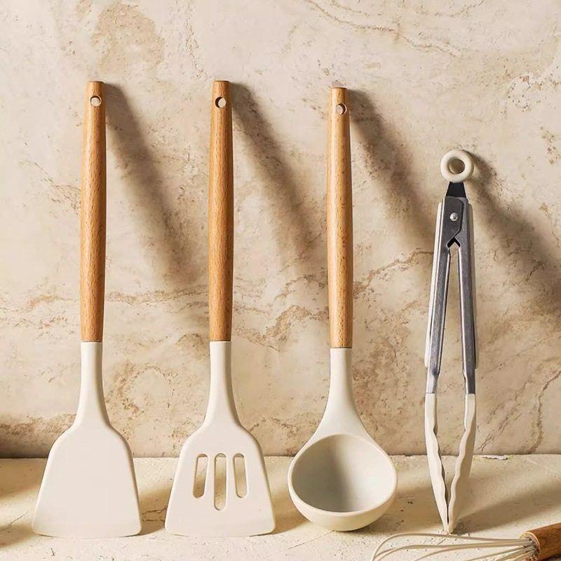 Frying spatula ladle soup spoon silicone kitchenware set