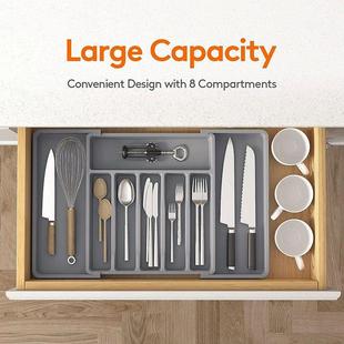 Expandable Utensils Tray Kitchen Cutlery Storage Box Knife