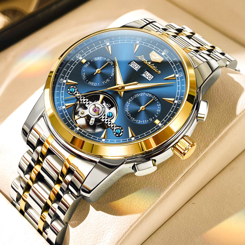 瑞士认证新款男士手表男表机械表全自动正品牌镂空商务名表十大潮