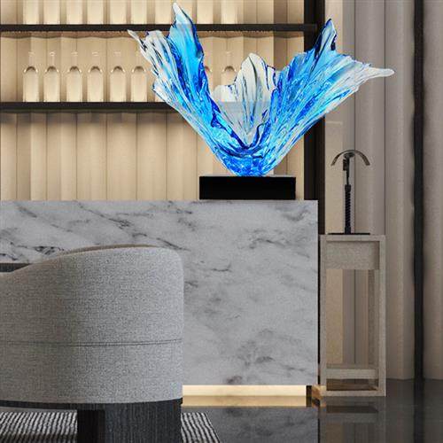 简约现代酒店样板房玄关客厅创意透明树脂雕塑摆件软装艺术品