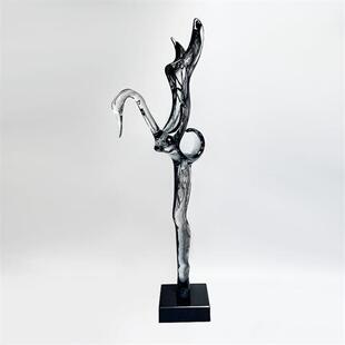 天鹅透明树脂雕塑软装饰品现代家居摆件桌面客厅玄关样板间工艺品